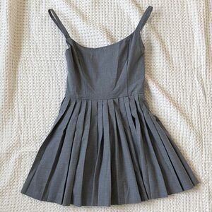 Sunday Best Gray Pleated Dress